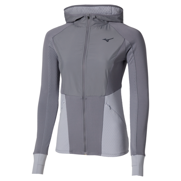 MIZUNO ACTIVE WARMALITE HYBRID FULL ZIP HOODED LONG SLEEVE TOP WOMEN