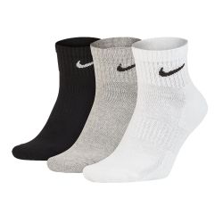 NIKE EVERYDAY COTTON CUSHIONED ANKLE THREE COLOUR SOCKS 3PCK