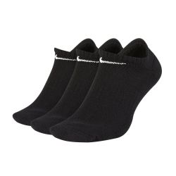 NIKE EVERYDAY COTTON CUSHIONED DRI-FIT BLACK SOCKS 3PCK