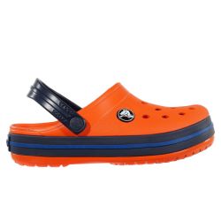 CROCS CROCBAND CLOG KIDS TANGERINE/NAVY