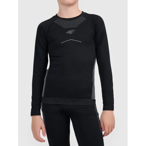 4F Camiseta Térmica Seamless Niño Negro | TotRunning