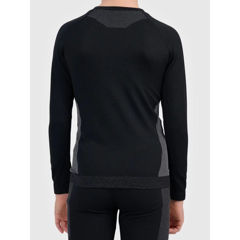 4F Kids’ Seamless Thermal T-Shirt Black | TotRunning