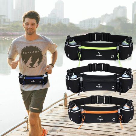 TOTRUNNING Running Belt with Hydration Bottles and Sports Waist Pack