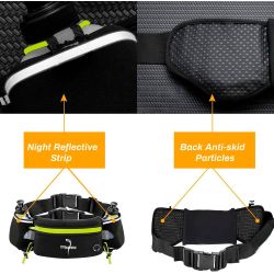 TOTRUNNING Running Belt with Hydration Bottles and Sports Waist Pack