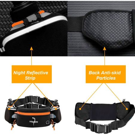TOTRUNNING Running Belt with Hydration Bottles and Sports Waist Pack