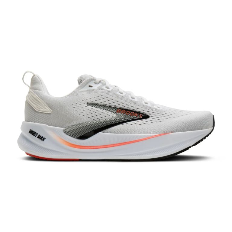 BROOKS Ghost Max 4 - Running Hombre Blanco/Rojo/Negro | TOTRUNNING