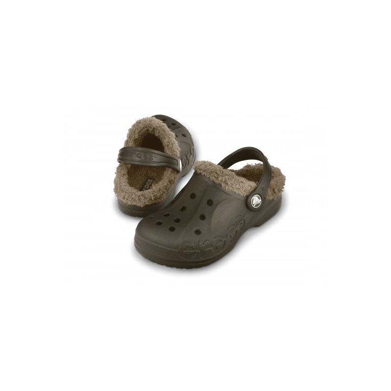 CROCS Baya Lined Niño Espresso/Khaki | Zuecos Niño | TotRunning