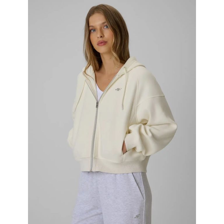 4F Sudadera Capucha Blanco Roto | Mujer | TotRunning