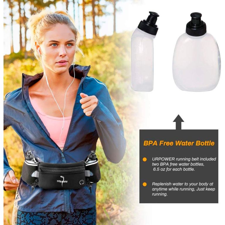 TOTRUNNING Cinturón Running con Botellas y Riñonera Deportiva