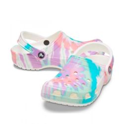CROCS CLOG KIDS TIEDYE GRAPHIC FESCO MULTI