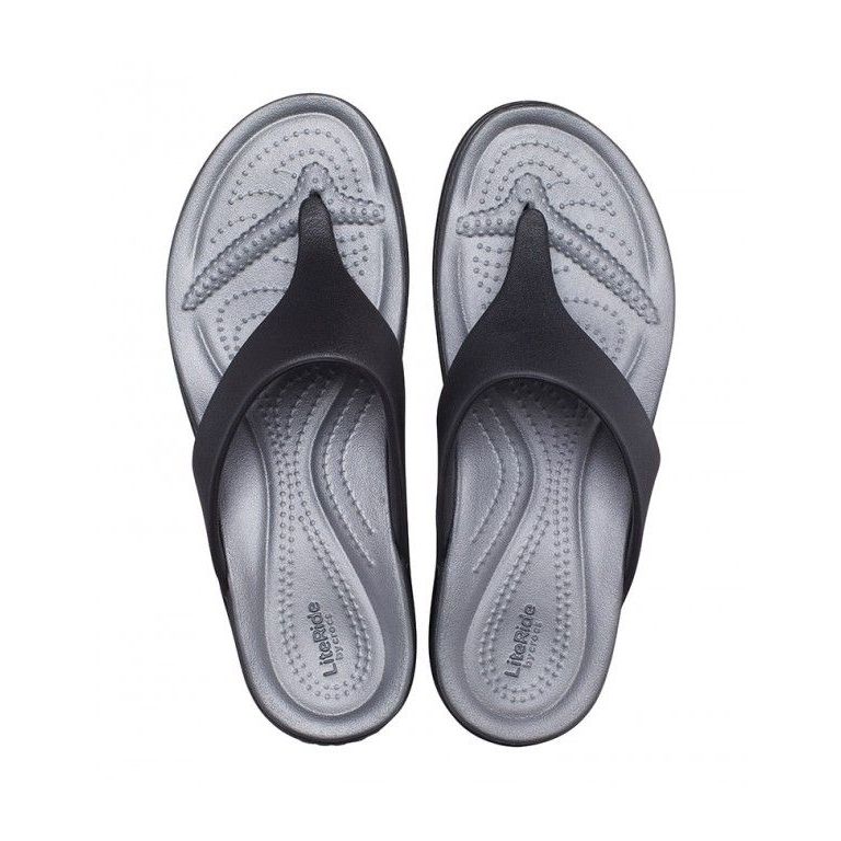 CROCS BOCA WEDGE FLIP WOMEN BLACK