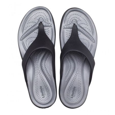 CROCS BOCA WEDGE FLIP WOMEN BLACK