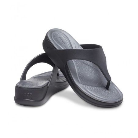 CROCS BOCA WEDGE FLIP WOMEN BLACK
