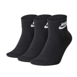 NIKE EVERYDAY ESSENTIAL ANKLE BLACK SOCKS 3PCK