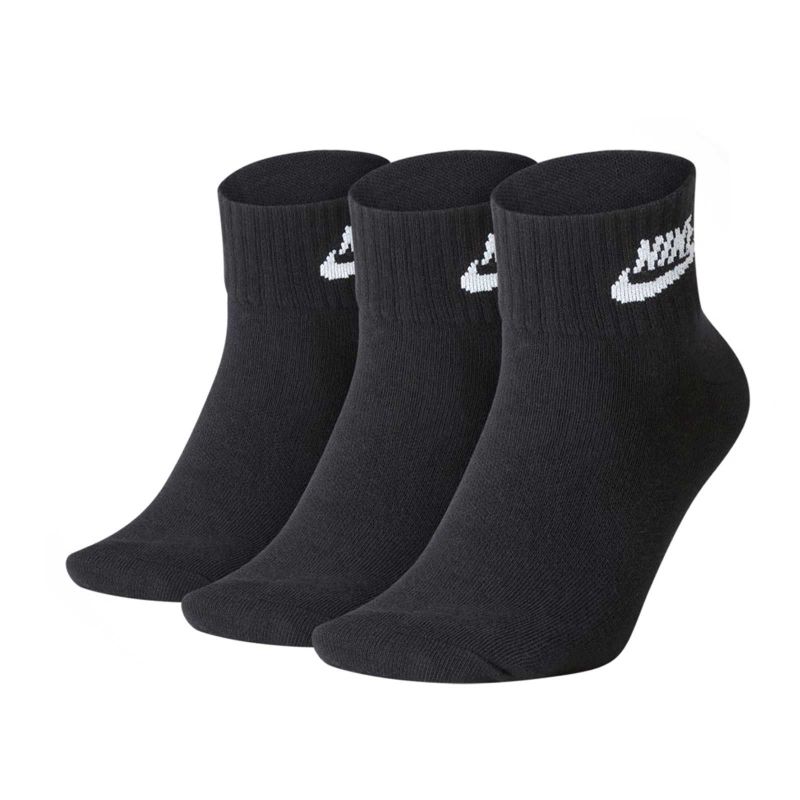 NIKE EVERYDAY ESSENTIAL ANKLE BLACK SOCKS 3PCK