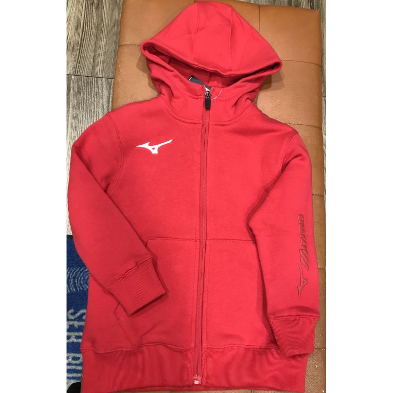 Sudadera Mizuno Cremallera Roja JR: ¡Calidez y estilo deportivo!