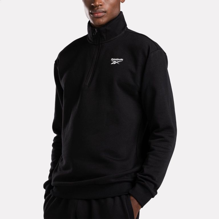 REEBOK SWEATSHIRT LEFT CHEST QUARTER ZIP MEN